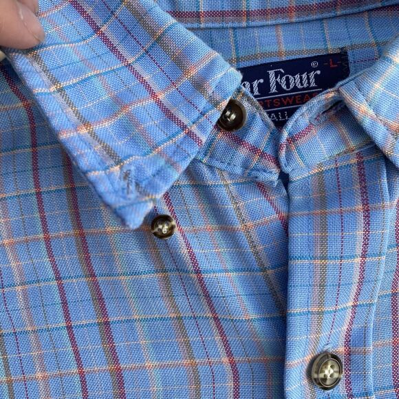 VTG 90s Par Four Sportswear Shirt Men's Size Large Tall Long Sleeve Button Down - Picture 5 of 8